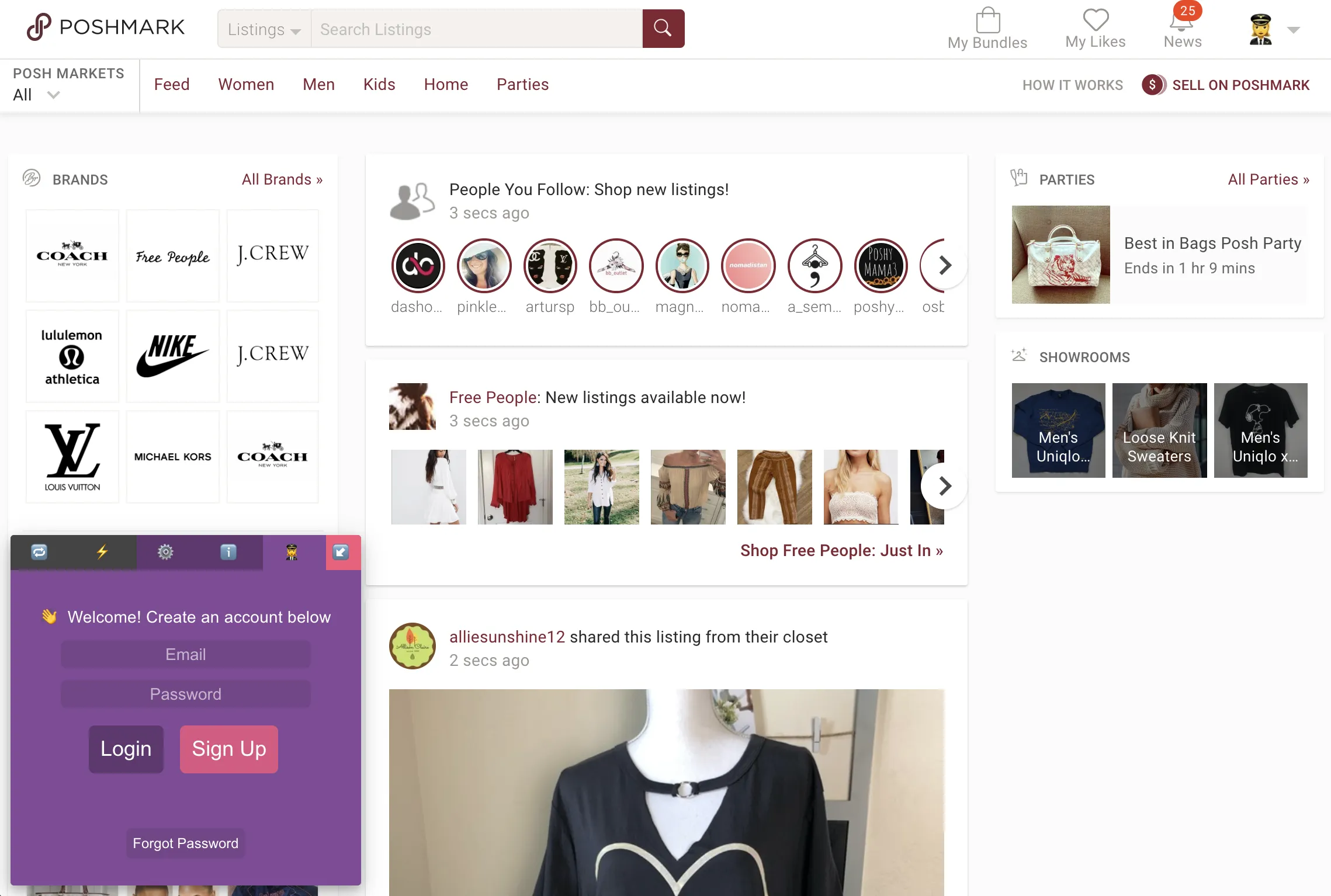 ClosetPilot widget signup