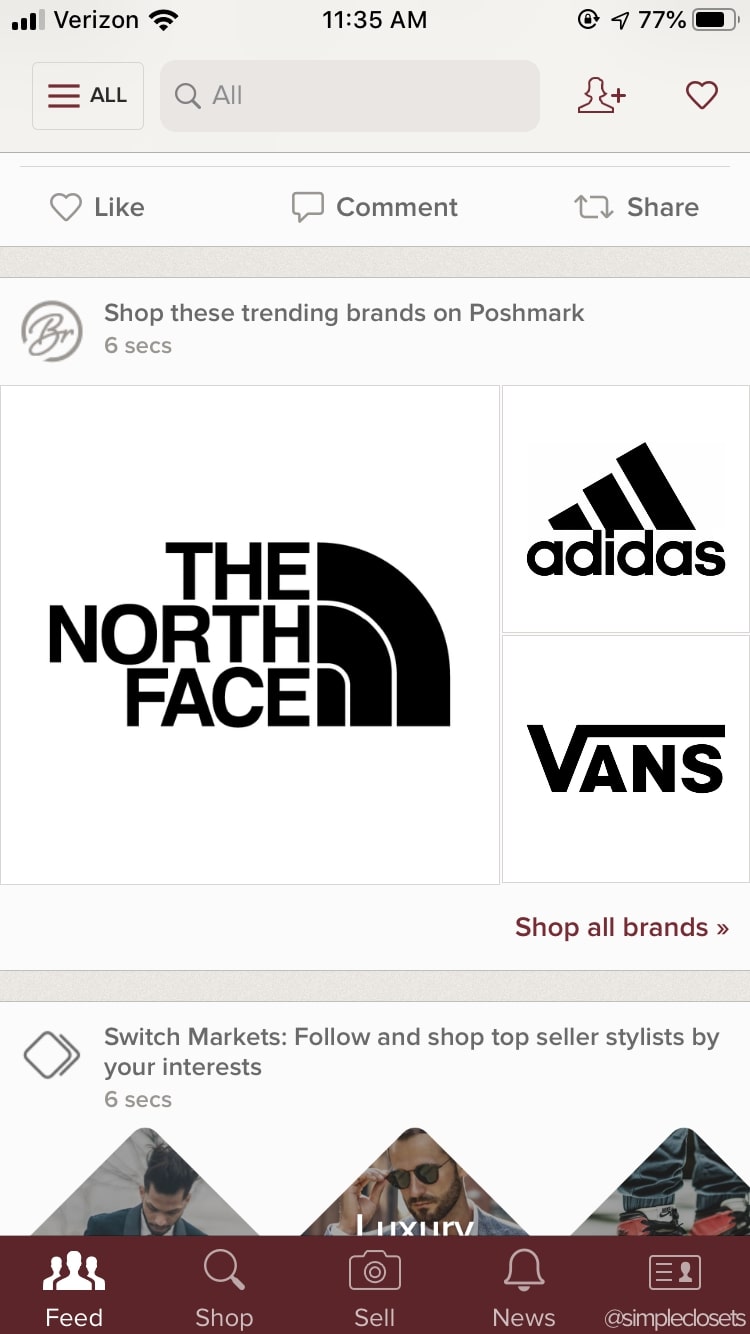 poshmark featured brands